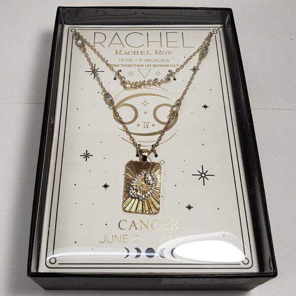 Rachel Roy's Gold Tone Multi-Layered Necklace Cancer Horoscope Pendants - Women - Picture 1 of 8